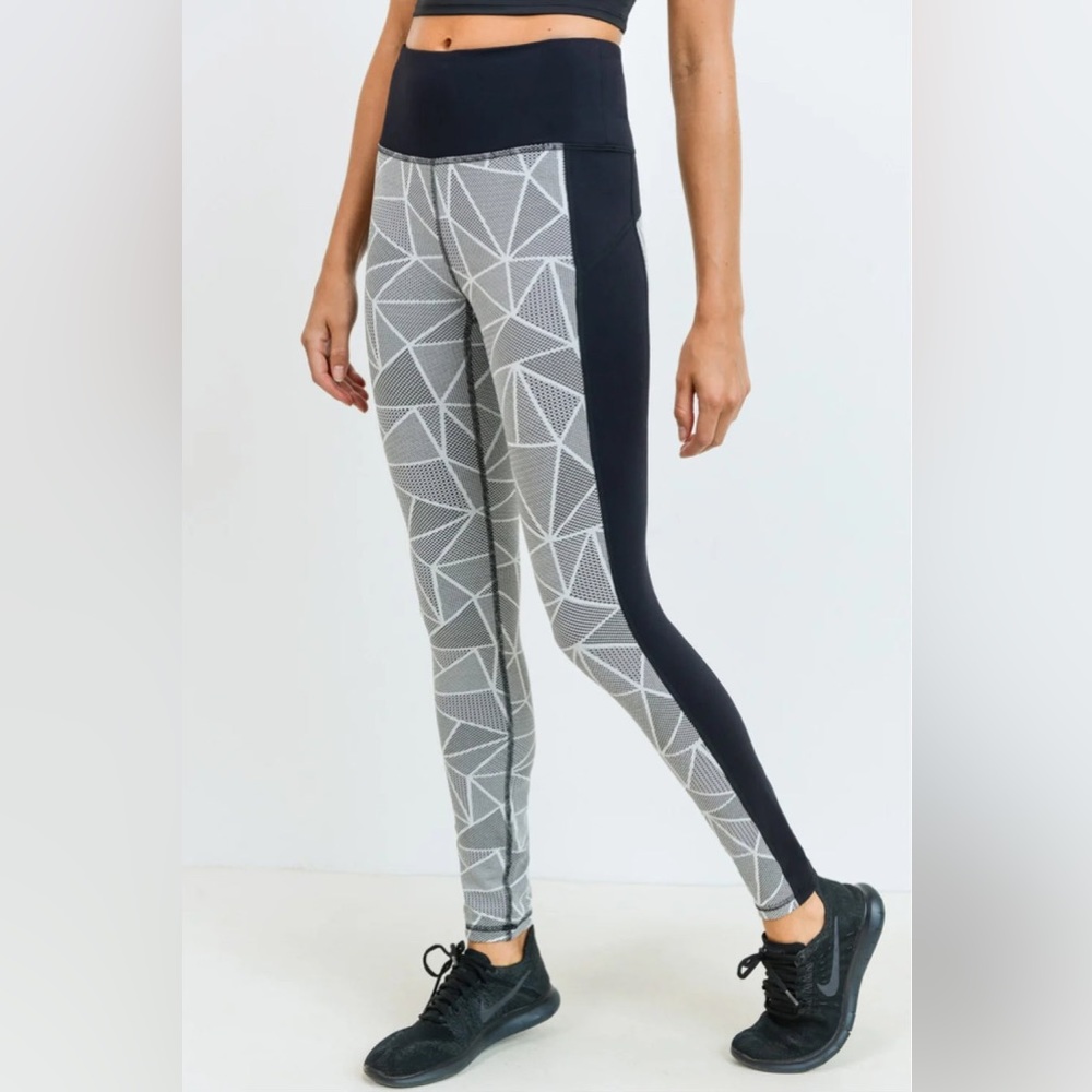 Mono-B Everyday High Waist Tummy Control Mosaic Leggings